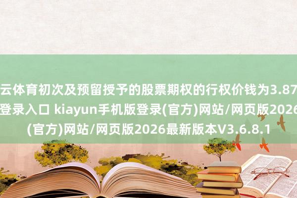 开云体育初次及预留授予的股票期权的行权价钱为3.87元/股-开·云app体育登录入口 kiayun手机版登录(官方)网站/网页版2026最新版本V3.6.8.1