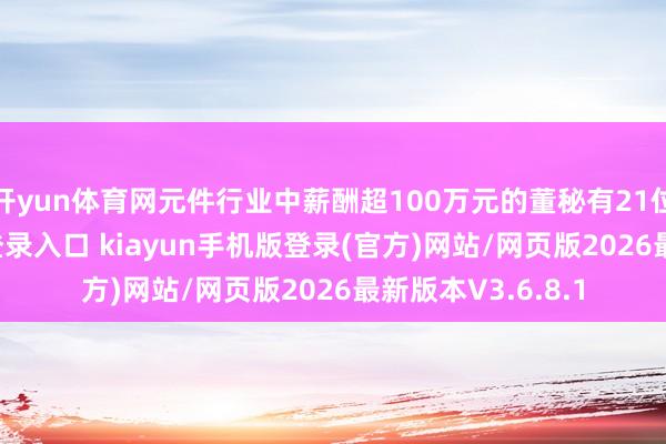 开yun体育网元件行业中薪酬超100万元的董秘有21位-开·云app体育登录入口 kiayun手机版登录(官方)网站/网页版2026最新版本V3.6.8.1